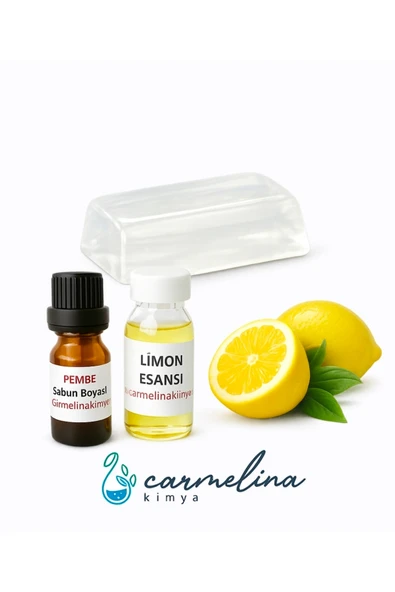 Sabun Yapım Seti-6 (şeffaf Sabun Bazı- Pembe Boya Ve Limon Esansı) ürün görseli 1