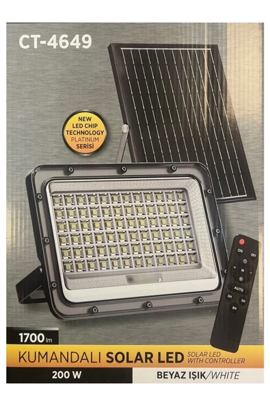 Cata 200W Kumandalı Led Solar Projektör CT-4649 ürün görseli 1