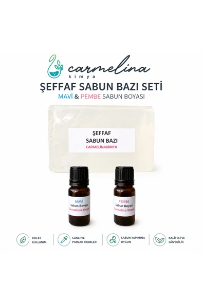 Sabun Yapim Seti- Şeffaf Sabun Bazı, Mavi Ve Pembe Sabun Boyalı ürün görseli 1