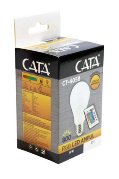 Cata Renkli Rgb Led Ampül Kumandalı Ct-4058 800lm ürün görseli 1