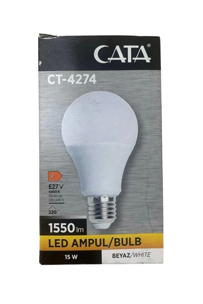 Cata Ct-4274b 15w Led Ampül E27 6500k Beyaz Işık 1550 Lm (15W=100W) ürün görseli 1