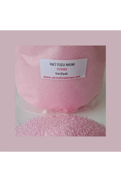 İnci Tozu Mum Pembe Renk ,Vanilya Esanslı ,200gr ürün görseli 1