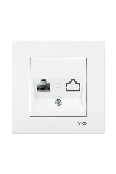 VİKO Karre Tekli Data Prizi (rj45 Cat6) Beyaz (10 Lu) ürün görseli 1