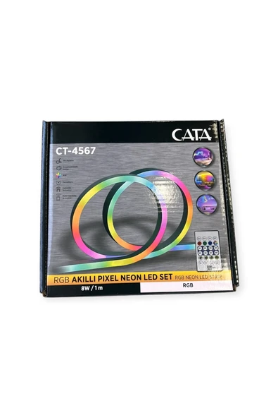 Cata CT-4567 Pixel Neon LED Set 5 Metre RGB Kumandalı Esnek Şerit Işık İç & Dış Mekan ürün görseli 1