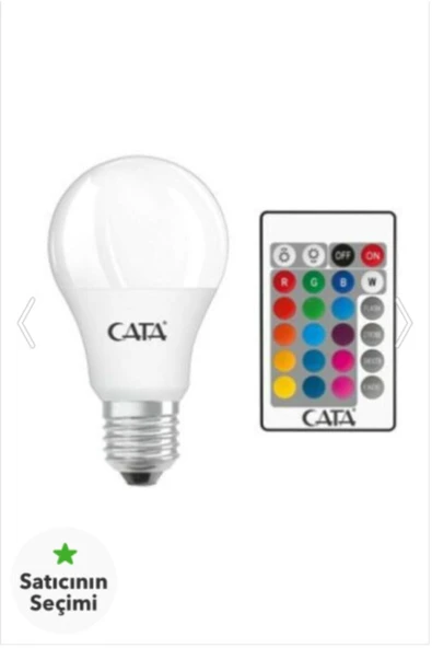 Cata Ct- 4058 Uzaktan Kumandalı Rgb (renk Değiştiren) E27 Duylu Led Ampul Smb0000012 ürün görseli 1