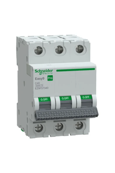 SCHNEIDER Otomatik Sigorta, Easy9 Pro, 6kA, C-Eğrisi, 3-Kutup, 40A. ürün görseli 1
