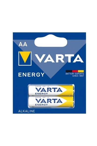 Varta 1.5 Volt Alkalin AA Kalem Pil 2'li Yırtmalı (20'li Kartela Paket) ürün görseli 1