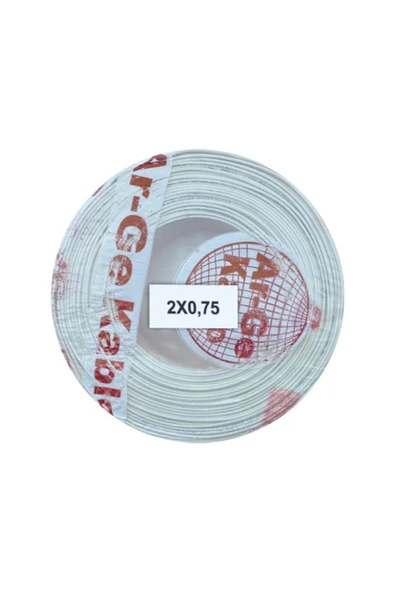 ARGE 2x0.75mm CCA Kordon Beyaz 100 mt ürün görseli 1