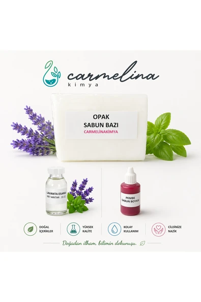 1kg Opak Sabun Yapım Seti- 3 (pembe boya-lavanta esansı) ürün görseli 1