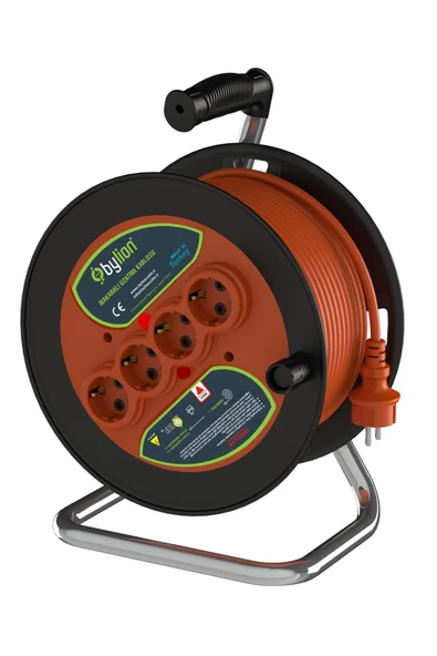 Bylion Pmk-50315-f Pls Bobin Q280 Ip20 F Type (schuko) 3g1,5 50m Turuncu Kablo ürün görseli 1