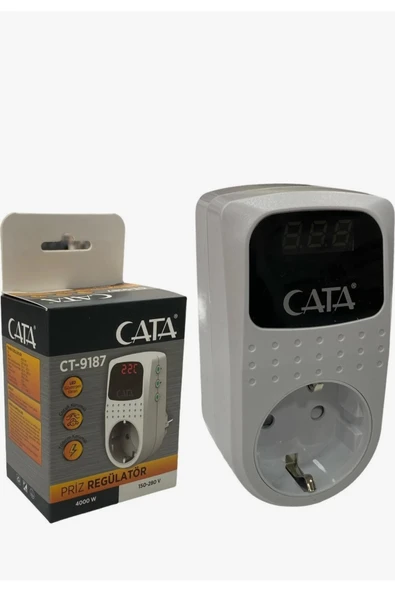 Cata DİJİTAL EKRANLI AKIM KORUMALI PRİZ ürün görseli 1