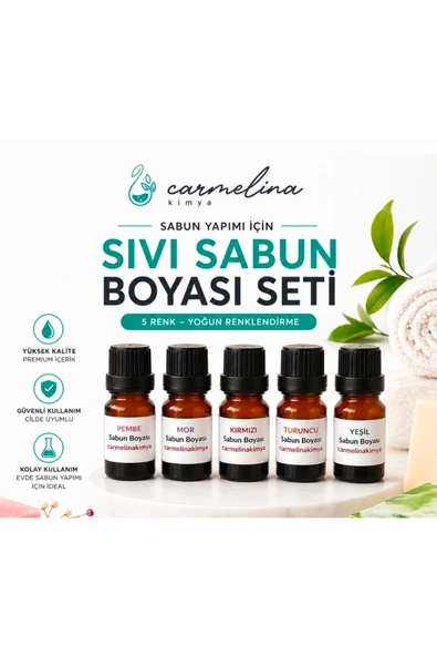 5'li Sabun Boyası Pembe-mor-kırımızı-turuncu-yeşil ürün görseli 1