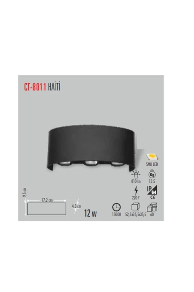 Cata Ct-8011 12w Haiti Led Aplik(günışığı) ürün görseli 1