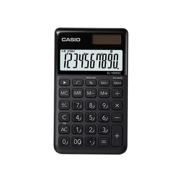 Casio SL-1000SC-BK Cep Tipi 10 Hane Siyah Hesap Makinesi ürün görseli 1
