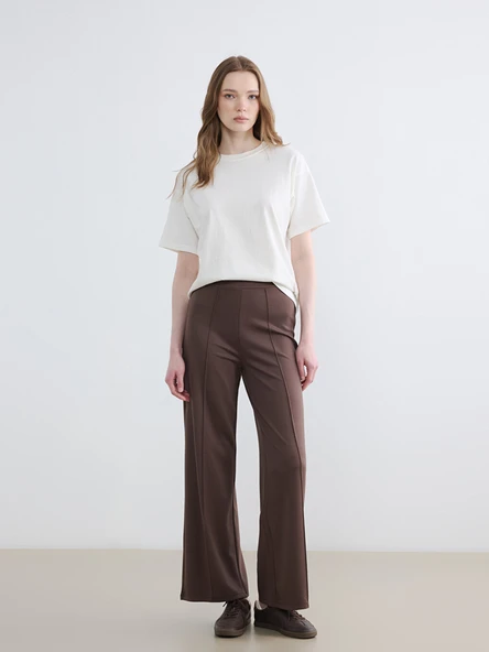 LCW Modest Kahverengi Beli Lastikli Soft Touch Kadın Eşofman Altı ürün görseli 1