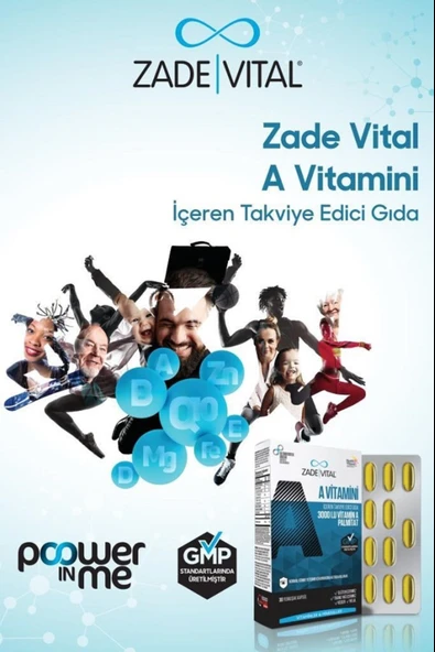 Zade Vital A Vitamini 500 mg 30 Kapsül - Resim 2