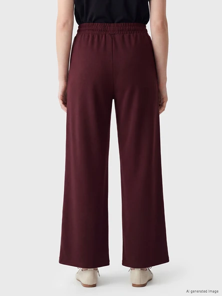 LCW Modest Mürdüm Soft Touch Kadın Eşofman Altı - Resim 4