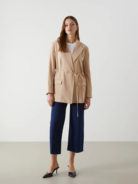 LCW Modest Bej Kadın Blazer Ceket - Resim 2
