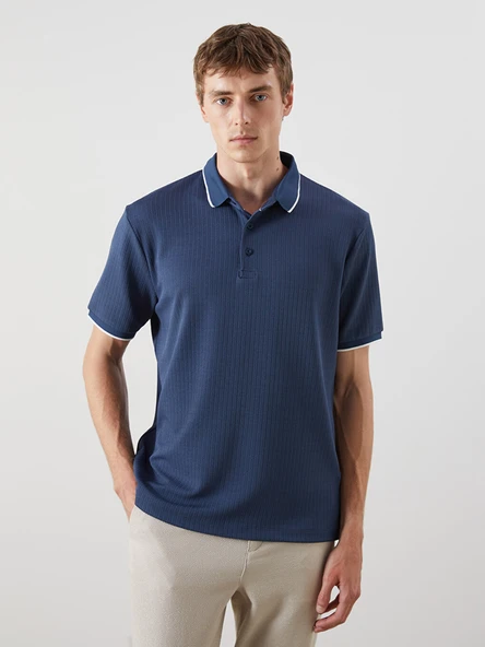 LCW Vision Lacivert Polo Yaka Erkek Tişört ürün görseli 1