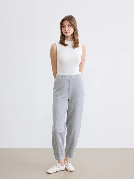 LCW EVERYDAY Gri Beli Lastikli Soft Touch Kadın Eşofman Altı ürün görseli 1