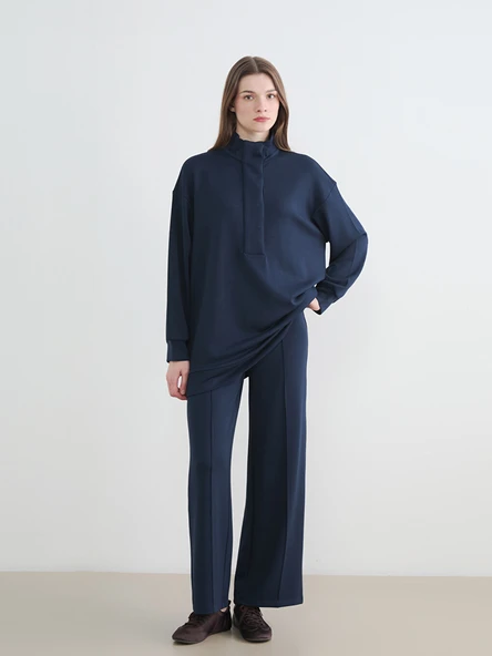 LCW Modest Lacivert Beli Lastikli Soft Touch Kadın Eşofman Altı ürün görseli 1
