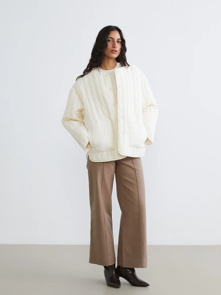 LCW Modest Sarı Bisiklet Yaka Oversize Kadın Ceket - Resim 2