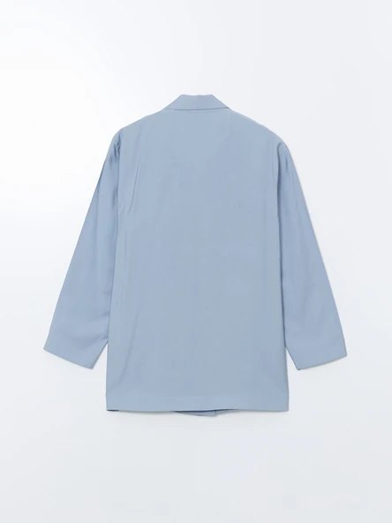 LCW Modest Mavi Oversize Kadın Blazer Ceket - Resim 6