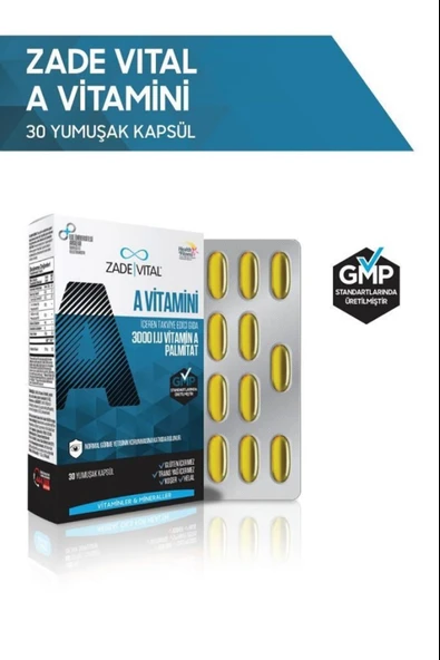 Zade Vital A Vitamini 500 mg 30 Kapsül - Resim 3