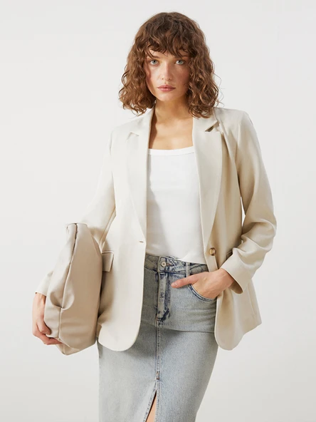 LCW Vision Bej Kadın Blazer Ceket ürün görseli 1