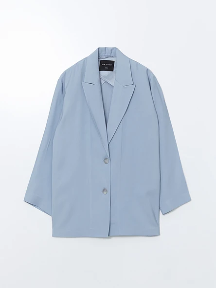 LCW Modest Mavi Oversize Kadın Blazer Ceket - Resim 5