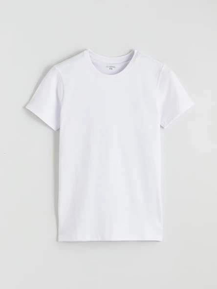 LC WAIKIKI Beyaz Slim Fit İnce Basic Tişört - Resim 5