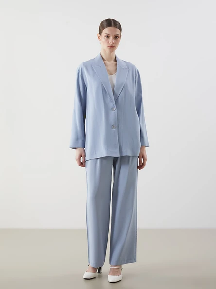 LCW Modest Mavi Oversize Kadın Blazer Ceket - Resim 2