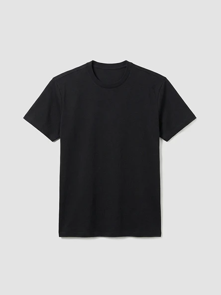LC WAIKIKI Siyah Regular Fit  Basic Tişört - Resim 5
