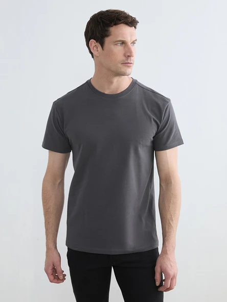 LC WAIKIKI Gri Regular Fit  Basic Tişört ürün görseli 1