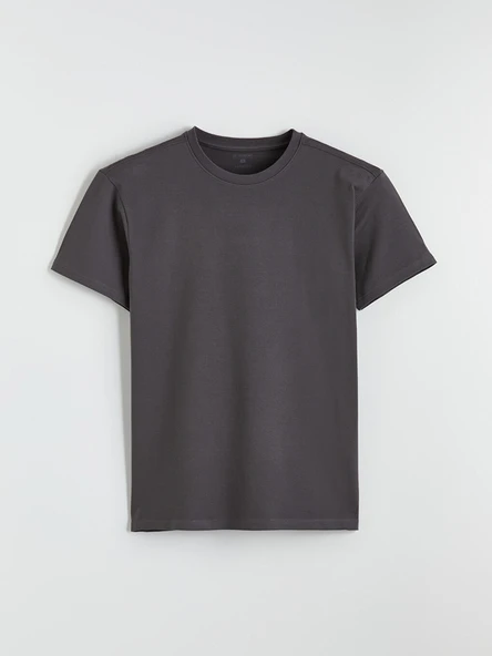 LC WAIKIKI Gri Regular Fit  Basic Tişört - Resim 5