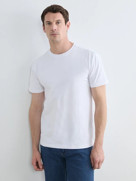 LC WAIKIKI Beyaz Regular Fit  Basic Tişört ürün görseli 1