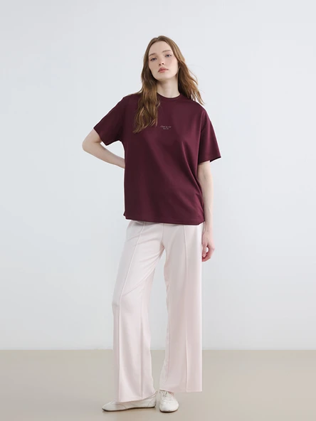 LCW Modest Pembe Beli Lastikli Soft Touch Kadın Eşofman Altı ürün görseli 1