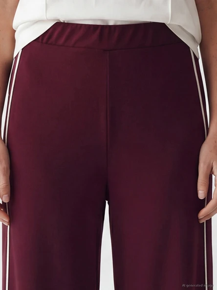 LCW Modest Mürdüm Soft Touch Kadın Eşofman Altı - Resim 3