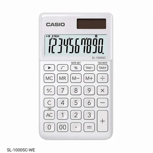 Casio SL-1000SC-WE Cep Tipi 10 Hane Beyaz Hesap Makinesi ürün görseli 1