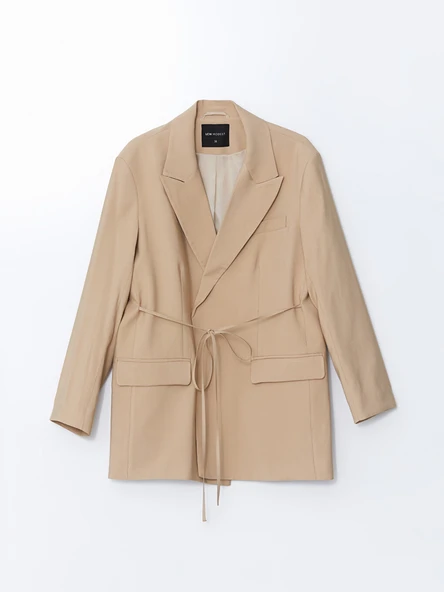 LCW Modest Bej Kadın Blazer Ceket - Resim 5