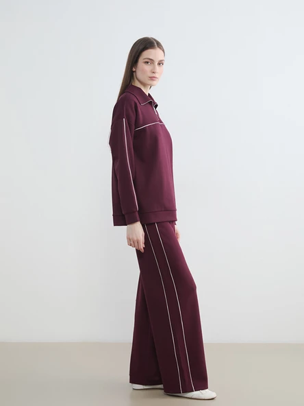 LCW Modest Mürdüm Beli Lastikli Soft Touch Kadın Eşofman Altı ürün görseli 1