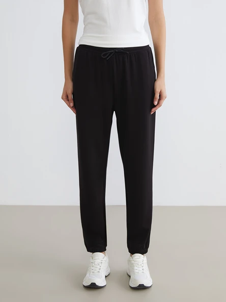 LCWAIKIKI Basic Siyah Soft Touch Kadın Jogger Eşofman Altı - Resim 3