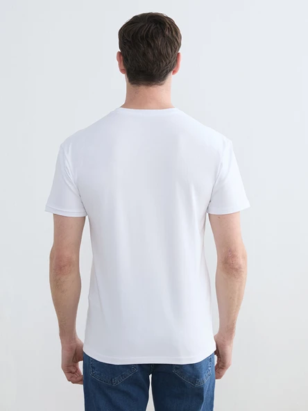LC WAIKIKI Beyaz Regular Fit  Basic Tişört - Resim 4