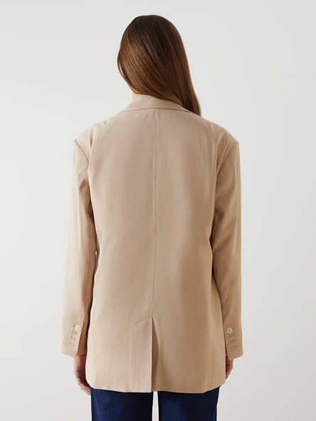 LCW Modest Bej Kadın Blazer Ceket - Resim 4