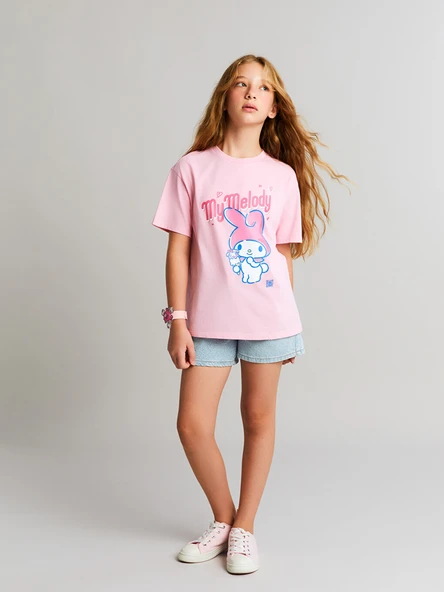 LCW Kids Mavi Taşlı Kız Çocuk Jean Şort ürün görseli 1