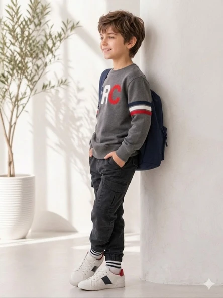 Erkek Çocuk Antrasit Sweatshirt - Resim 3