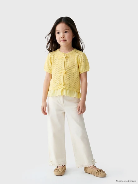 LCW Kids Ekru Standart Kalıp Kız Çocuk Pantolon ürün görseli 1