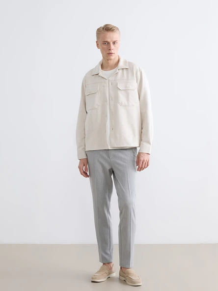 LCW Vision Bej Regular Fit Erkek Gömlek Ceket - Resim 2