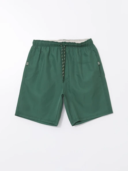 LCWAIKIKI Classic Yeşil Kısa Boy Basic Erkek Deniz Şortu - Resim 5