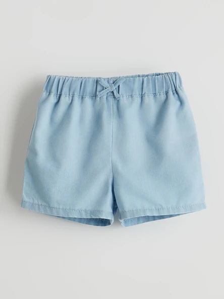 LCW ECO İndigo Beli Lastikli Kız Çocuk Jean Şort ürün görseli 1
